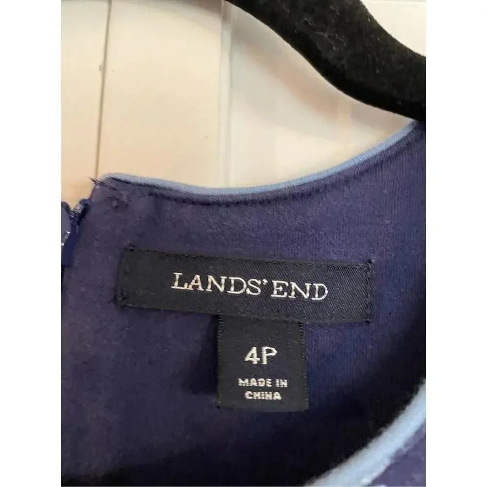 Lands end keyhole floral sleeveless dress size 4p